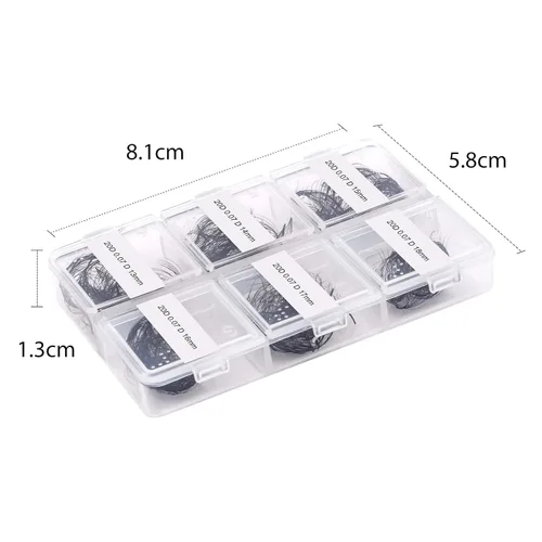 Miniatura 59 de Extensiones de Pestañas Rizo D 0.59-0.79 pulgadas Bandeja Mixta Seda Extensiones de Pestañas Clásicas Suministros Extensiones de Pestañas