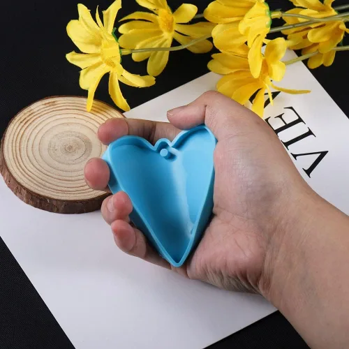 Miniatura 3 de 1 molde de resina epoxi con letras de mamá papá, moldes de silicona para colgantes de corazón, molde de fundición para herramientas de fabricación
