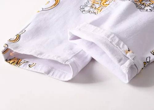 Miniatura 36 de Baylvn - Pantalones de mezclilla entallados y estampados para hombre con corte recto