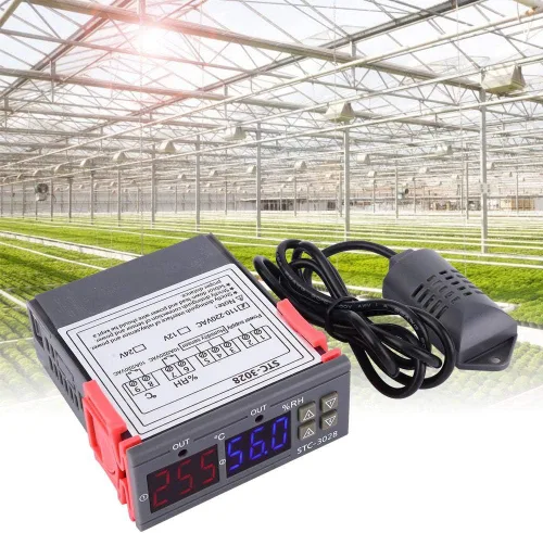 Miniatura 6 de 3028 Control de temperatura 12V/24V/110V/220V Pantalla digital Medidor de temperatura y humedad con sensor integrado (12V)