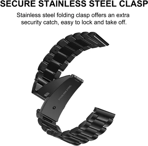 Miniatura 5 de valkit Paquete de 2 correas para Galaxy Watch 7 6 5 4 FE Pro Classic 43/47/45/40/44/42/1.811 in, sin brecha, elegantes pulseras casuales de acero