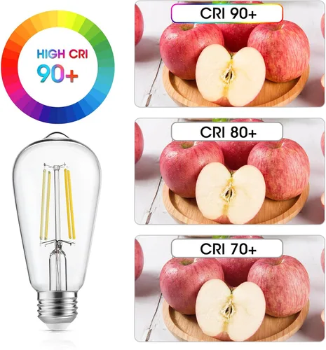 Miniatura 3 de Gozelux – Bombillas LED con diseño vintage, rosca Edison, 6 vatios equivalentes a 60 vatios, luz blanca brillante de alta luminosidad 4000K, Blanco