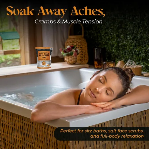 Miniatura 4 de Aromasong Sal de baño del mar muerto cruda, mínimamente limpia, contiene más minerales del mar muerto, incluyendo barro del mar muerto, sales 100%