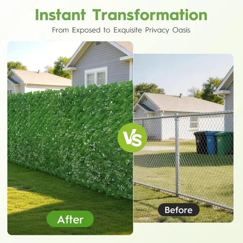 Miniatura 5 de Bybeton Rejilla para valla de privacidad de hiedra artificial, 120 x 40 pulgadas, resistente a los rayos UV, paneles de pared de seto de vegetación
