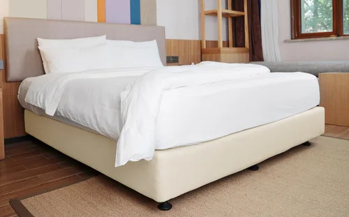 Miniatura 6 de Funda de somier, tamaño individual/individual XL, tejido de punto de jersey y elástico envolvente alrededor de 4 lados, falda de cama para hotel