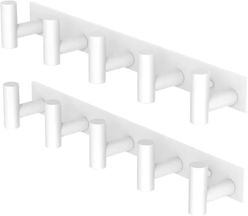 Miniatura 26 de PMMASTO Perchero montado en la pared, 3 ganchos de pared en forma de T para colgar, riel de ganchos para abrigos de acero inoxidable resistente