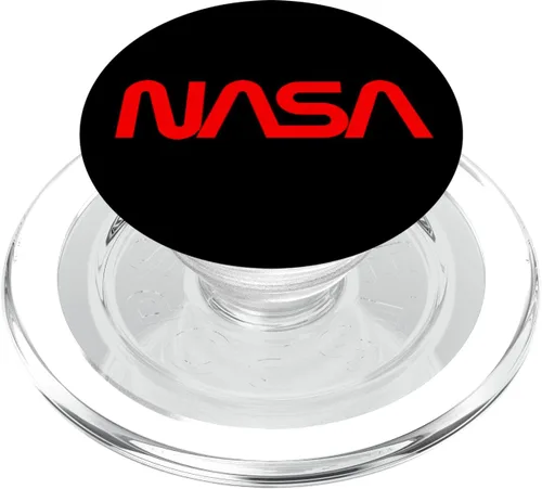 PopSockets MagSafe PopGrip con logotipo de gusano de la NASA Vintage Retro Red PopSockets para iPhone
