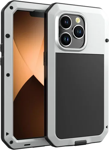 Miniatura 9 de Funda protectora de cuerpo completo 360 para iPhone 14 Pro Max, resistente a los golpes, funda de metal de aluminio con protector de pantalla