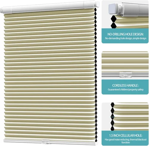 Miniatura 2 de Myshade Persianas opacas sin cordón, sin cordón, para ventanas de interior, sin taladrar, sin herramientas, persianas y persianas para ventana