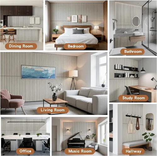 Miniatura 8 de Paquete de 4 paneles acústicos grandes de 47.2"x23.6", panel acústico decorativo de pared, panel a prueba de sonido con acabado de grano de madera
