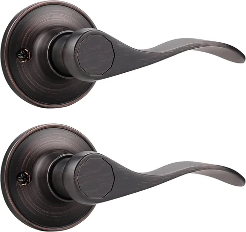 Miniatura 13 de Probrico 12061SN - Manija de puerta, juego de cerradura para puerta con llave de seguridad, para entrada, acabado niquelado satinado disponible