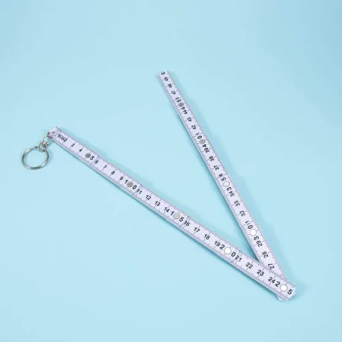Miniatura 5 de Leadigol 2 llaveros de regla plegable, regla de plástico plegable portátil de 1.6 ft con llavero, herramienta de medición para mujeres y hombres