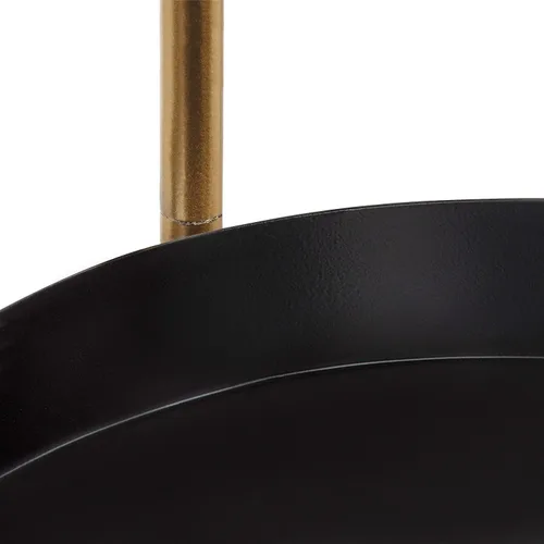 Miniatura 3 de Kate and Laurel Finn - Soporte de metal de tres niveles, negro y dorado, bandeja decorativa con bisagras Negro/dorado