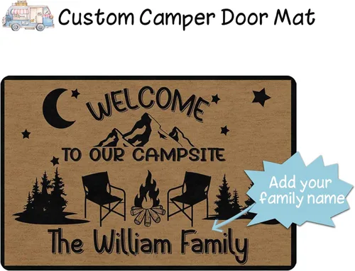 Miniatura 3 de Magimagine Alfombra personalizada para puerta de cámper, alfombra de puerta de RV de camping personalizada con texto, alfombra de cámper