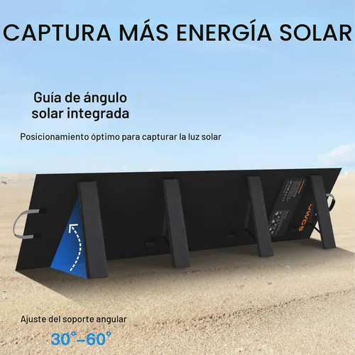 Miniatura 5 de Panel solar portátil de 220 W 40 V monocristalino plegable paneles solares cargador de energía de respaldo, IP67 impermeable duradero para estación