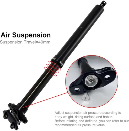 Miniatura 2 de EXA Form 860i 30.9mm/31.6mm Dropper Post with Adjustable Suspension, 100mm/125mm/150mm Travel Seat Post with Lever Kit