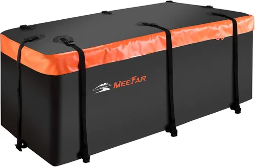 Miniatura 11 de Bolsa de techo para coche XBEEK de MeeFar, impermeable, portaequipajes para azotea, 15 pies cúbicos para todos los coches con/sin estante, incluye