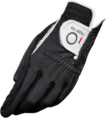 FINGER TEN - Guantes de golf para hombre, agarre para lluvia, mano izquierda para diestros, 1 unidad, ajuste duradero para clima cálido, húmedo y