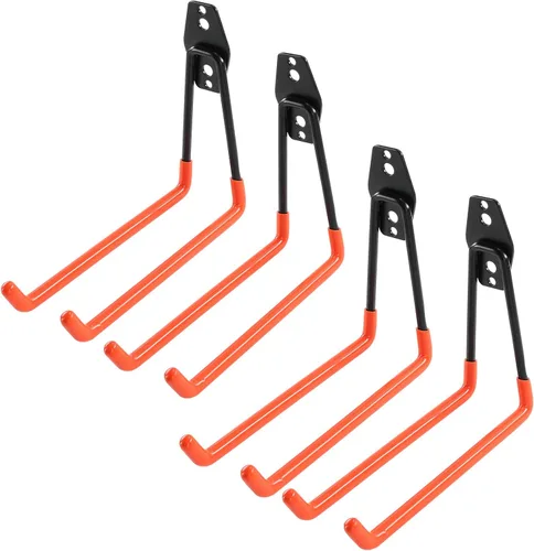 Ihomepark Ganchos de almacenamiento de garaje resistentes para escaleras y herramientas, soporte de pared para garaje y organizador, gancho en U