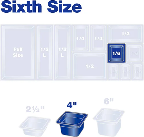Miniatura 12 de Carlisle FoodService Products StorPlus - Recipiente de almacenamiento de alimentos de tamaño 1/6 para servir y almacenar alimentos calientes o Negro