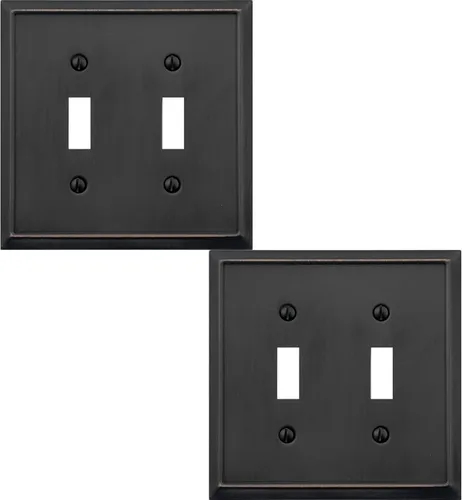 Miniatura 16 de OKAWYC Cubierta de Interruptor de Luz de Palanca Individual Aria Placa de Pared Metálica, Paquete de 4 Bronce Envejecido 1 Gang, Cubierta