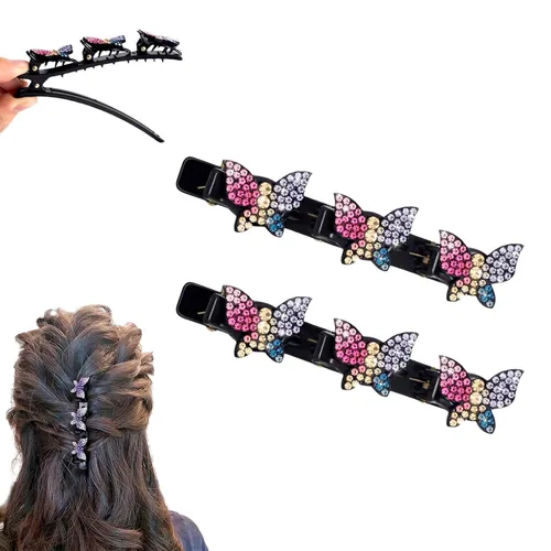 Miniatura 29 de Pinzas para el cabello trenzadas con piedra de cristal brillante para mujeres y niñas, pinzas para el cabello con diamantes de imitación 2025
