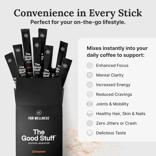 Miniatura 4 de The Good Stuff Potenciador de café de canela Crema de café saludable para concentración y energía Keto, crema en polvo no láctea con aceite