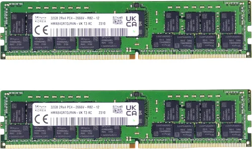 Timetec Hynix - Kit original de 64 GB (2 x 32 GB) DDR4 2666 MHz PC4-21300 registrado ECC 1.2V CL19 2Rx4 doble rango 288 pines RDIMM memoria RAM