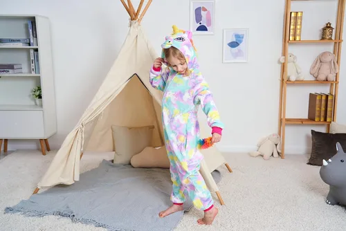 Miniatura 61 de Pijama de unicornio unisex para niños, enteritos para disfraz, Halloween