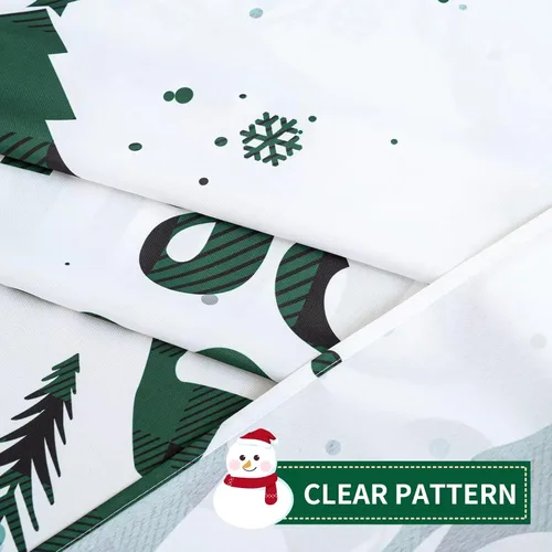 Miniatura 7 de Cortinas navideñas para sala de estar, cortina de ciervo de Navidad a rayas tartán, bolsillo para barra, cortinas decorativas para dormitorio