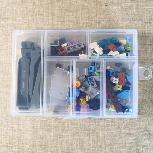 Miniatura 7 de Mini 6 rejillas, paquete de 2 cajas organizadoras de plástico, contenedor de almacenamiento para joyas, aparejos de pesca, aretes, diamantes