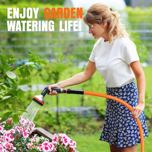 Miniatura 2 de Manguera de jardín de 3 x 5/8 pulgadas, manguera de agua resistente, flexible y duradera, resistente a las torceduras, ligera, manguera híbrida a