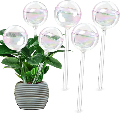 Miniatura 14 de MOONSOUND Globos de riego automático para plantas – 10 bombillas de riego automático para plantas en macetas de interior y exterior, cuidado