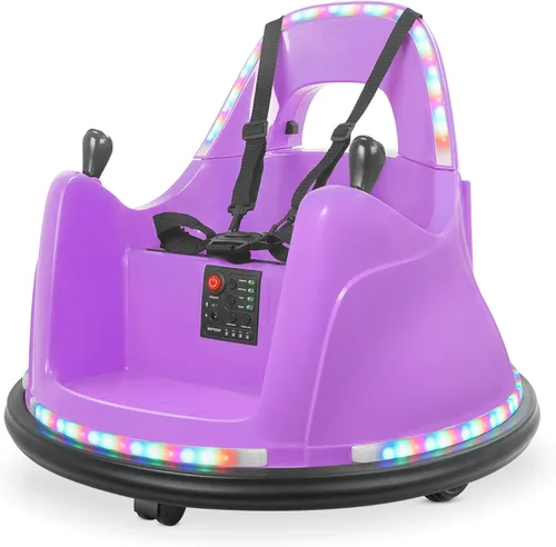 Miniatura 9 de Kidzone Coche chocón inteligente para niños pequeños y niños de 1,5 a 6 años, juguete eléctrico de 12V con 2 velocidades, juguete de choque