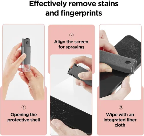Miniatura 6 de YTT Limpiador de pantalla, todo en uno spray y paño limpiador, con carcasa protectora transparente para todas las pantallas de teléfonos, portátiles