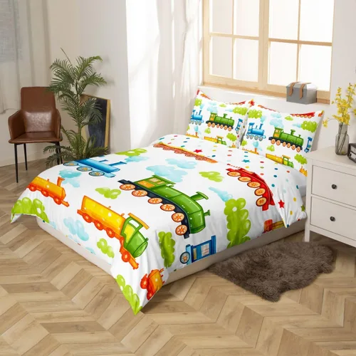 Miniatura 11 de Feelyou Race Car Duvet Cover Twin Size Boys Girls Speed Sports Car Bedding Set Breathable Soft Racing Comforter Cover 2Pcs Black White Checked