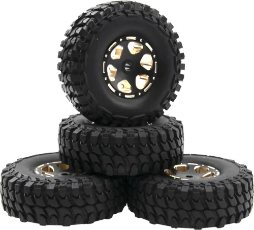 Miniatura 6 de ShareGoo Brass 1.0 Beadlock llanta de rueda y neumático de goma de 2.16 pulgadas con espuma compatible con Axial SCX24 AXI90081 AXI00001 AXI00002