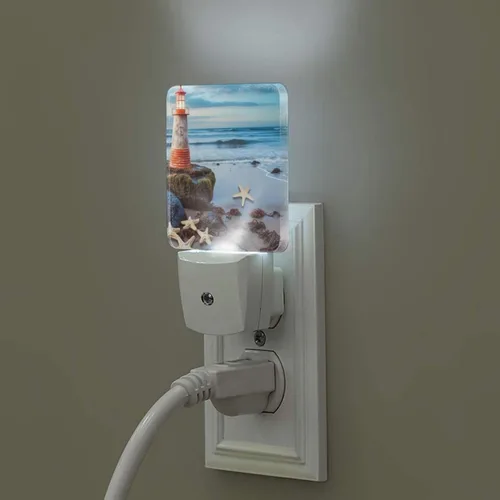 Miniatura 12 de Paquete de 2 luces LED de noche enchufables con preguntas matemáticas, luces nocturnas enchufables a la pared, lámpara de noche moderna con sensor