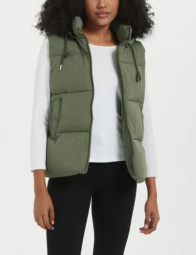 Miniatura 6 de Flygo Chaleco acolchado de invierno para mujer, cuello alto, con cremallera, acolchado, sin mangas, con bolsillos