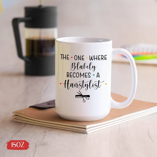 Miniatura 5 de Taza de peluquería, taza de café para peluquería, taza de café personalizada para estilista, taza con nombre personalizado Becomes A Hairstylist