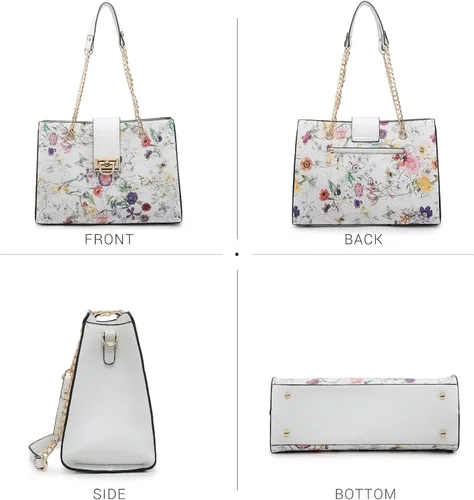 Miniatura 5 de Dasein Bolso de Mano de Cuero Tote Hobo para Mujer Bolso de Hombro Cartera con Asa Superior Bolso Satchel con Clutch a Juego