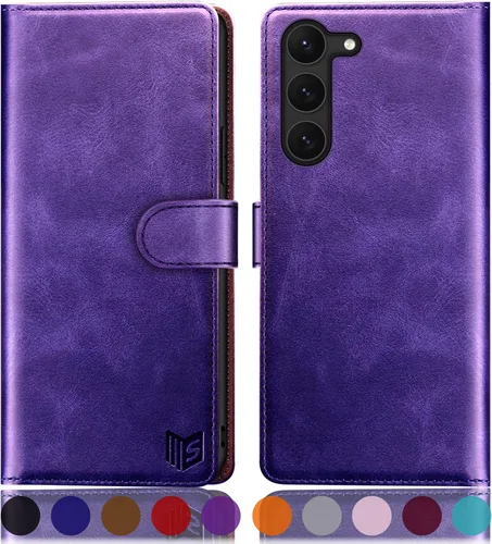 Miniatura 16 de SUANPOT para Samsung Galaxy S23 +/ Plus Funda tipo cartera con bloqueo RFID, soporte para tarjetas de crédito, funda protectora de libro tipo Flip