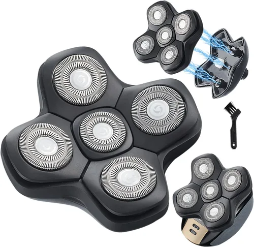 Miniatura 11 de Cabezal de repuesto para afeitadora de cabeza de 7 cuchillas, cabeza de cuchilla de repuesto universal para hombres (7D plateado)