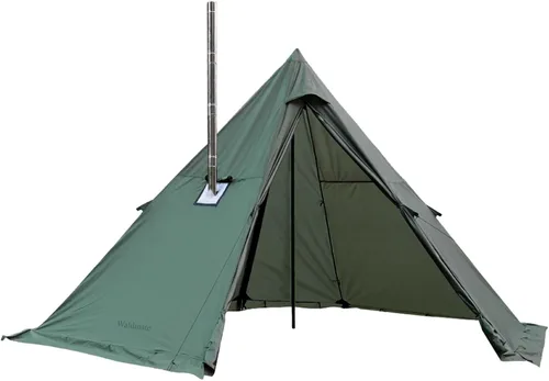 Miniatura 10 de Tienda Caliente con Conexión para Estufa y Faldón para Nieve, 6.89~8.53 pies de Altura Interior, 2~5 Personas, Tienda Tipi para Senderismo Familiar