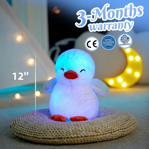 Miniatura 4 de Glow Guards - Pingüino de peluche con iluminación, para acurrucarse, suave, con luces ledes nocturnas y brillante, para cumpleaños, Día del Niño