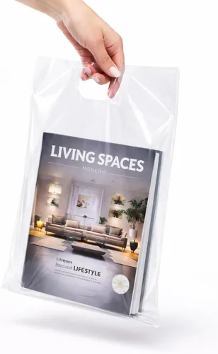 Miniatura 5 de Infinite Pack 100 bolsas de plástico transparentes con asas de 12"x15" 1.25Mil de espesor, bolsas brillantes de venta al por menor y de compras