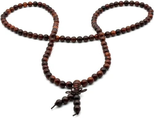 Miniatura 3 de Zen Dear Brazalete y collar de meditación Mala, para cultura budista y oración busita, cuentas de Buddha, unisex, palisandro natural