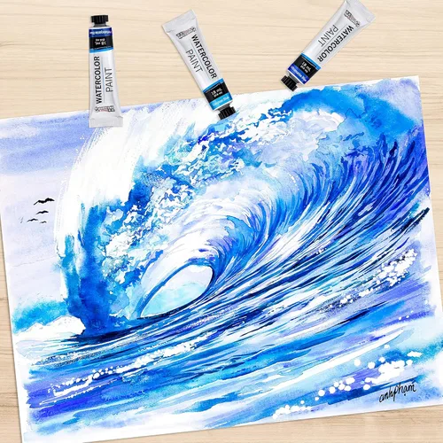 Miniatura 7 de U.S. Art Supply - Juego de pintura de acuarela de 36 colores, tubos profesionales de 12 ml, pigmentos vibrantes - Juego de pintura de acuarela
