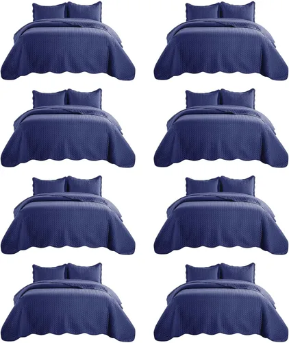 Miniatura 89 de IR Imperial Rooms Velvet Twin Quilt Bedspread Comforter Bedding Set 2 Pcs Diamond Pattern - (68"x86") Bedspread Coverlet + 1 Pillow Shams