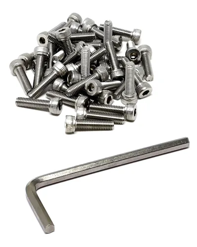 Miniatura 50 de iexcell 25 piezas M4 x 60/65/70/75/3.150 in paso de rosca 0.028 in acero inoxidable 304 cabeza hexagonal Tornillos Tornillos surtido Kit